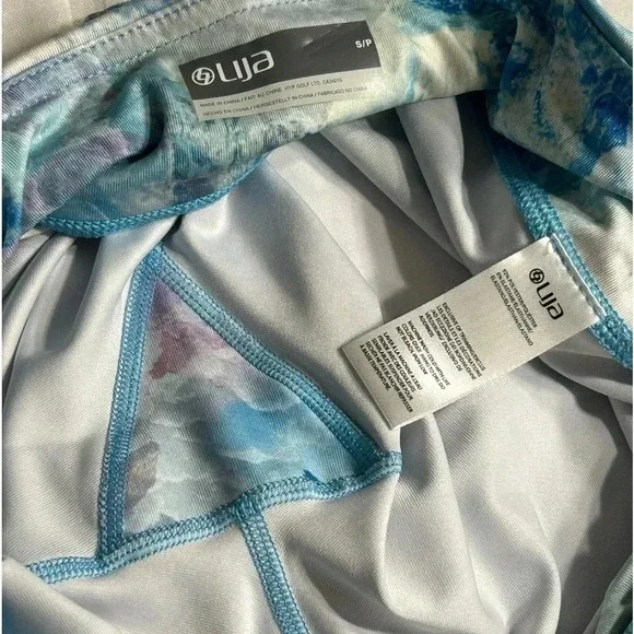 NWOT LIJA colorful abstract activewear leggings.blue and pink .Reinforced seams. - Picture 6 of 9